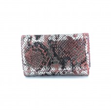 2628 Yılka Deri Bayan Cüzdanı Pembe Çiçek Baskı